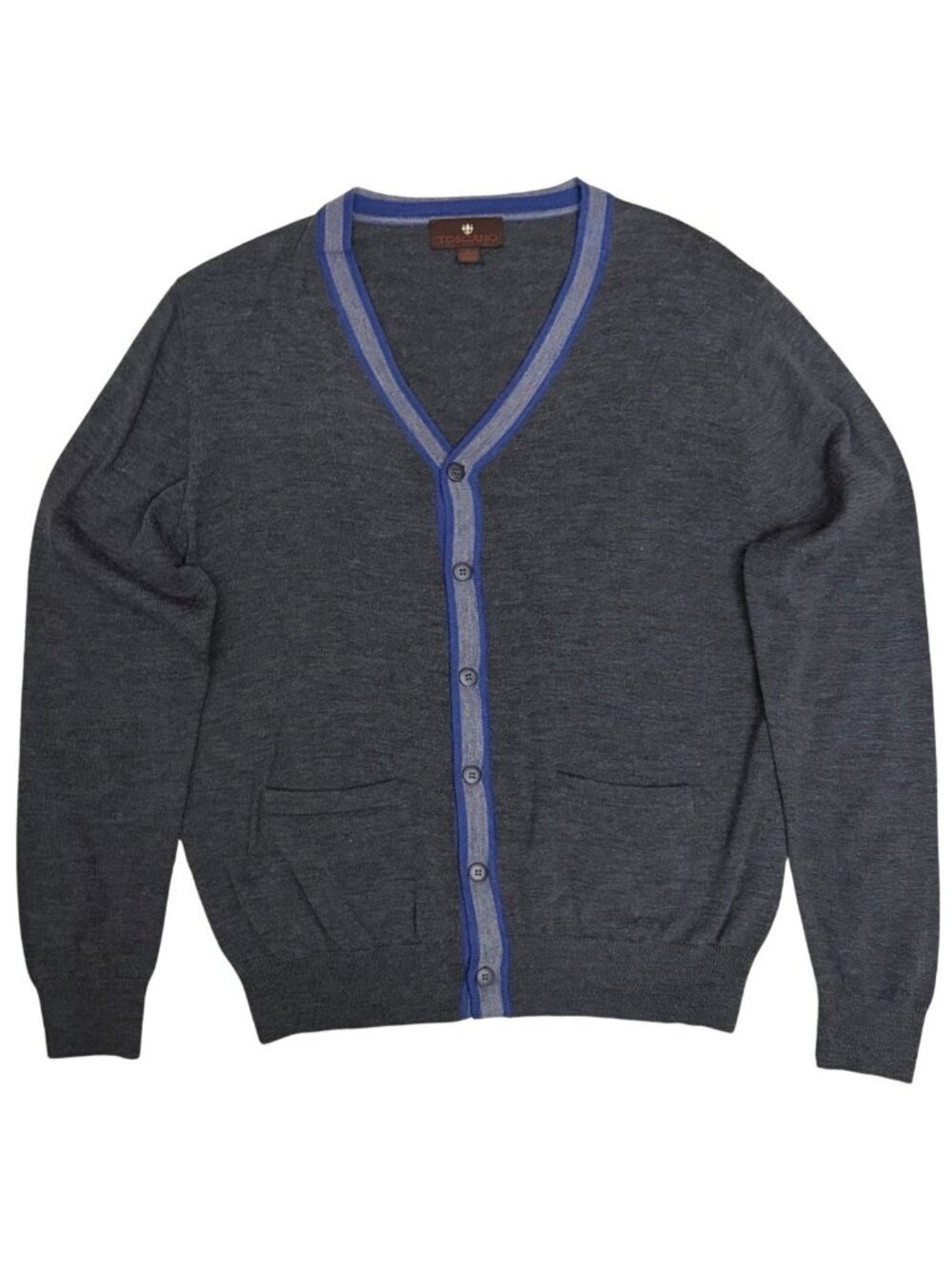 TOSCANO Merino Wool Blend CARDIGAN SWEATER Business Casual Mens Medium